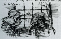Vincent van Gogh Peasant Woman, Seen against the Window, Two Heads