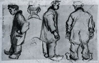 Vincent van Gogh Studies of Three Peasants and a Head