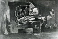 Vincent van Gogh Weaver Facing Right, Interior with One Window and High Chair
