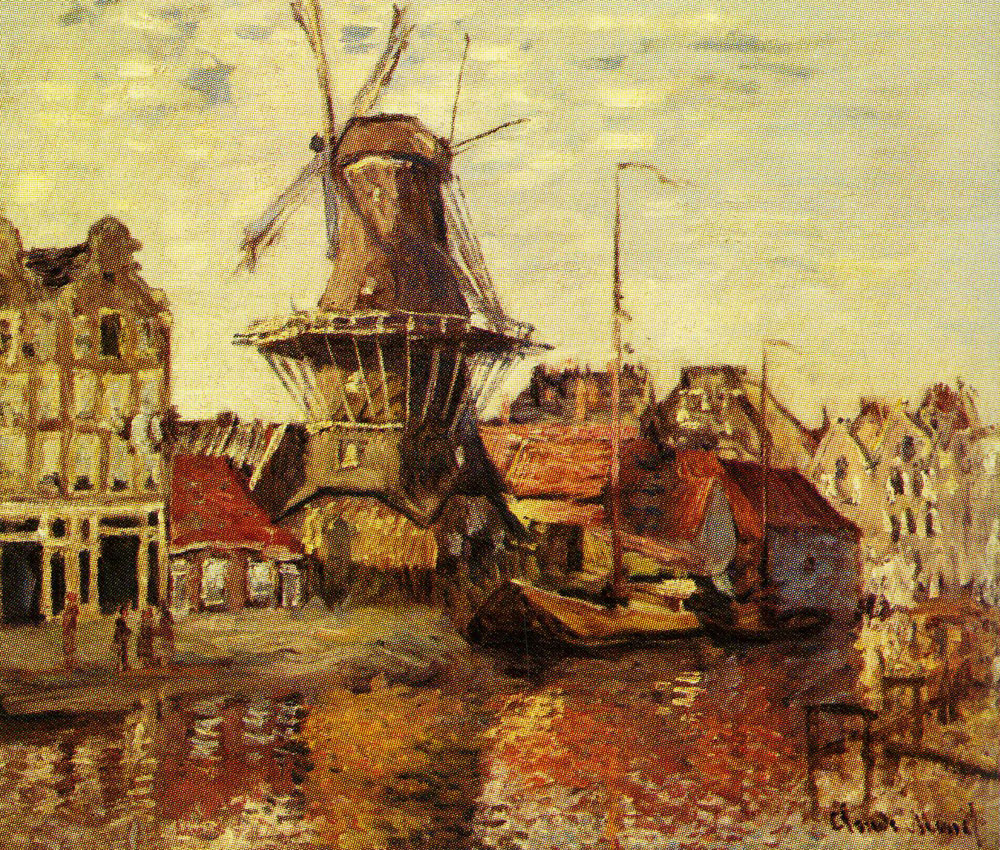 Claude Monet - The Windmill on the Onbekende Gracht