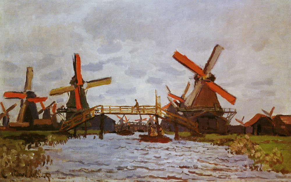 Claude Monet - Windmills near Zaandam