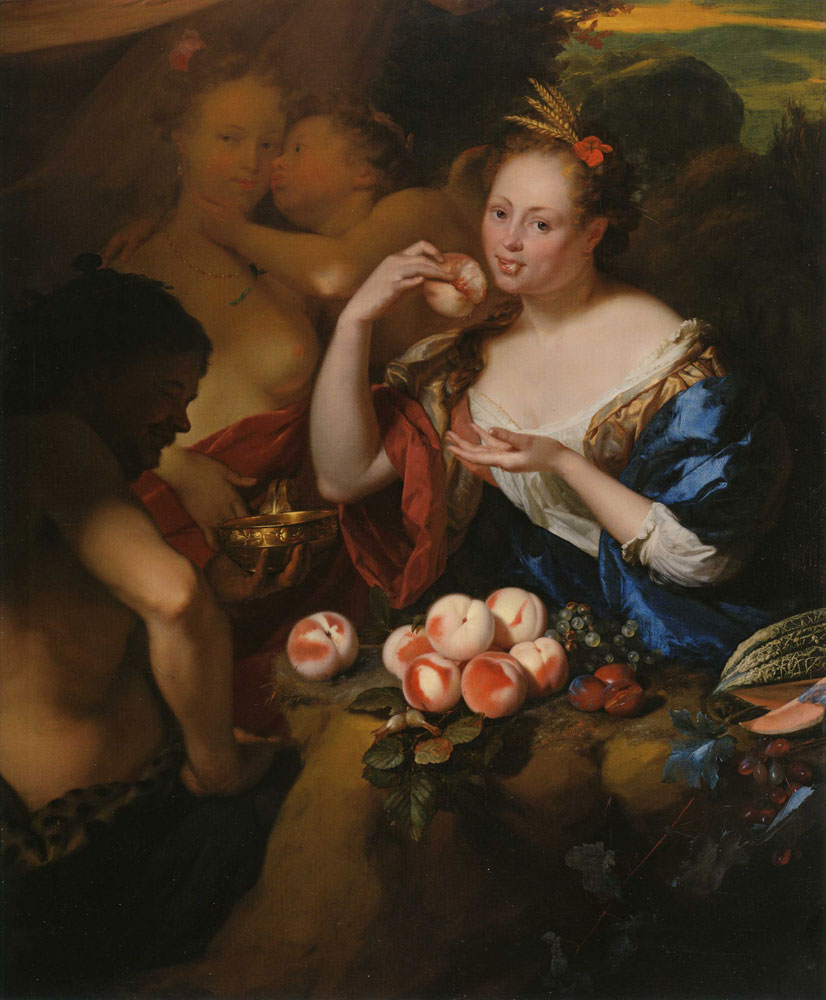 Godfried Schalcken - Ceres with Venus, Cupid and Bacchus