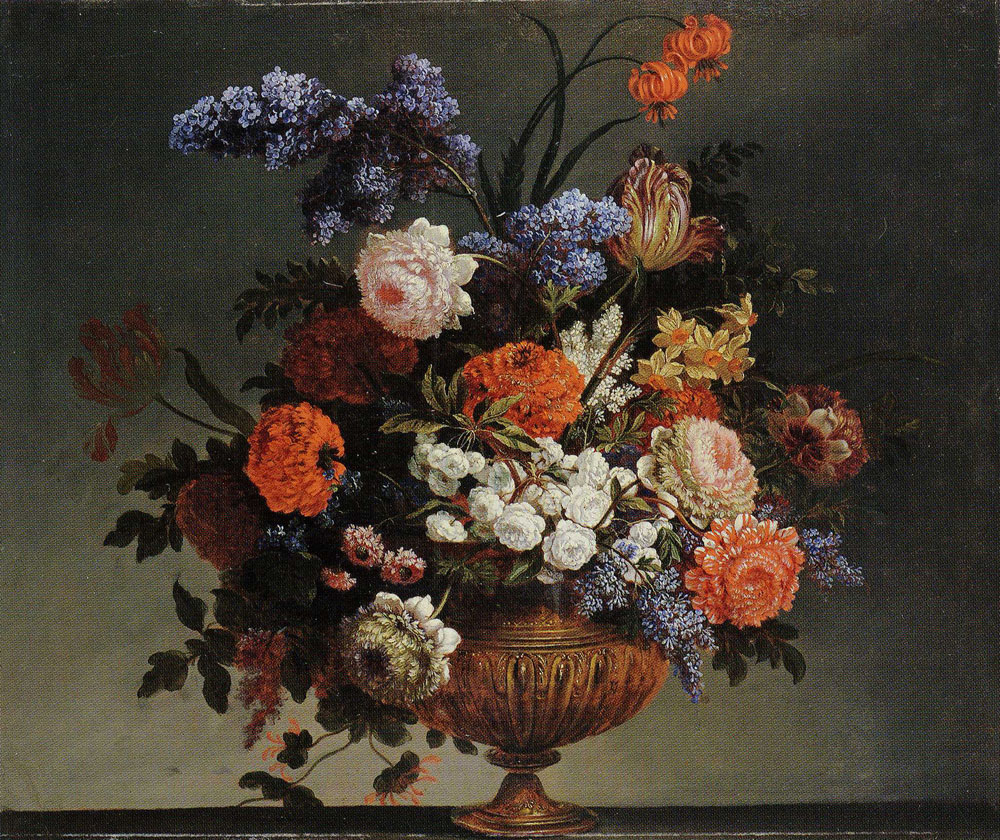 After Jean-Baptiste Monnoyer - Flowers in a Bronze Vase