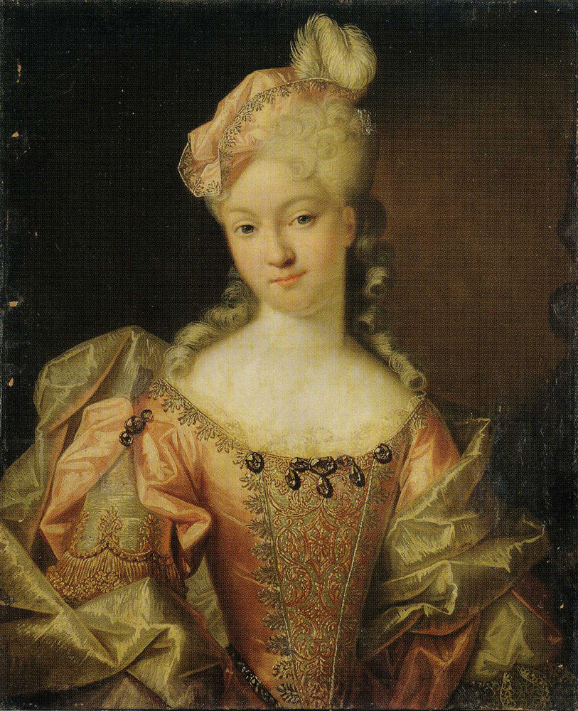 Attributed to Louis de Silvestre - Presumed portrait of Marie Josèphe de Saxe