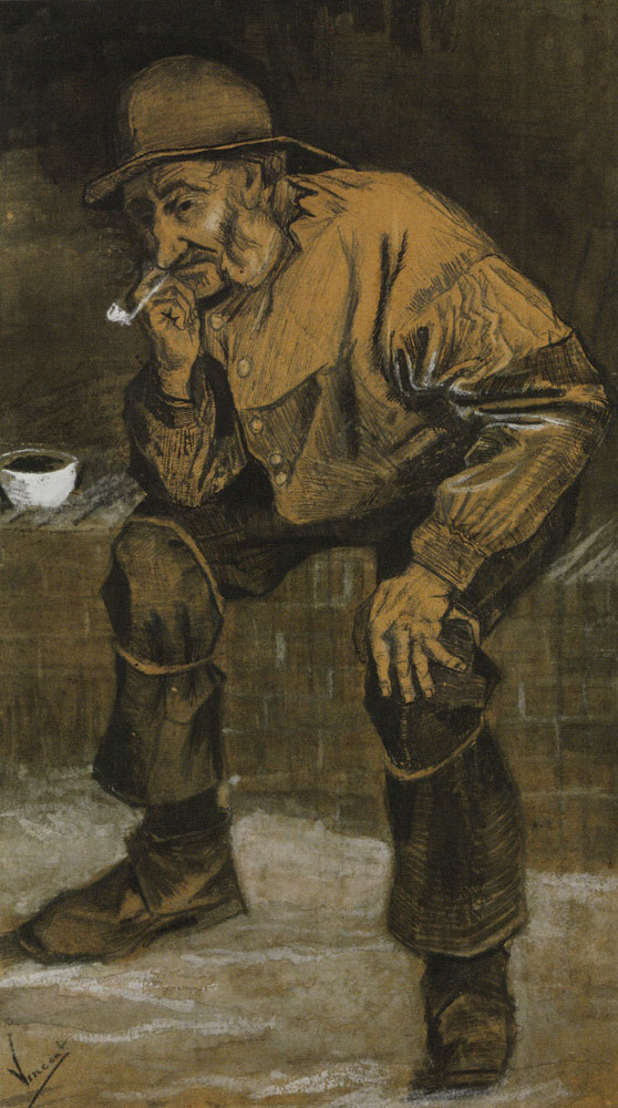 Vincent van Gogh - Fisherman with Sou'wester, Sitting with Pipe