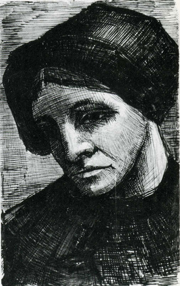 Vincent van Gogh - Head of a Woman with Dark Cap
