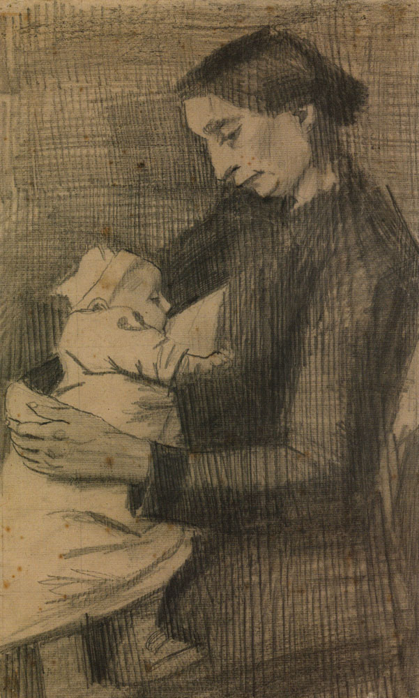 Vincent van Gogh - Sien Nursing Baby, Half-Figure