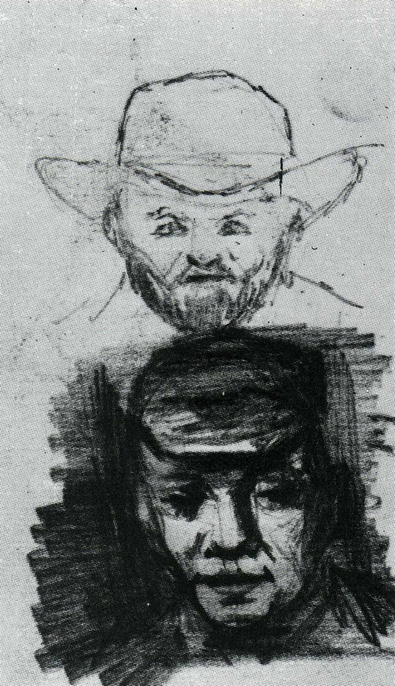 Vincent van Gogh - Two Heads: Man with Beard and Hat; Peasant with Cap