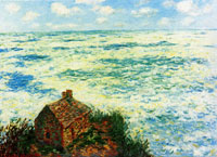 Claude Monet The Customs House, Rough Sea