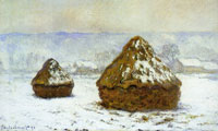 Claude Monet Grainstacks, Snow Effect