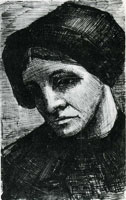 Vincent van Gogh Head of a Woman with Dark Cap