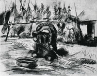Vincent van Gogh Peasant Woman, Digging