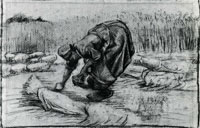 Vincent van Gogh Peasant Woman, Stooping between Sheaves of Grain
