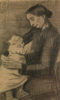 Vincent van Gogh Sien Nursing Baby, Half-Figure
