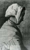 Vincent van Gogh Sien with White Cap, Head