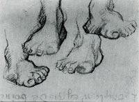 Vincent van Gogh Four Sketches of a Foot