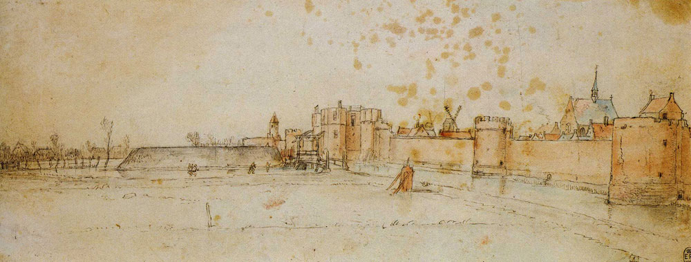 Hendrick Avercamp - A View of Kampen from outside the Walls