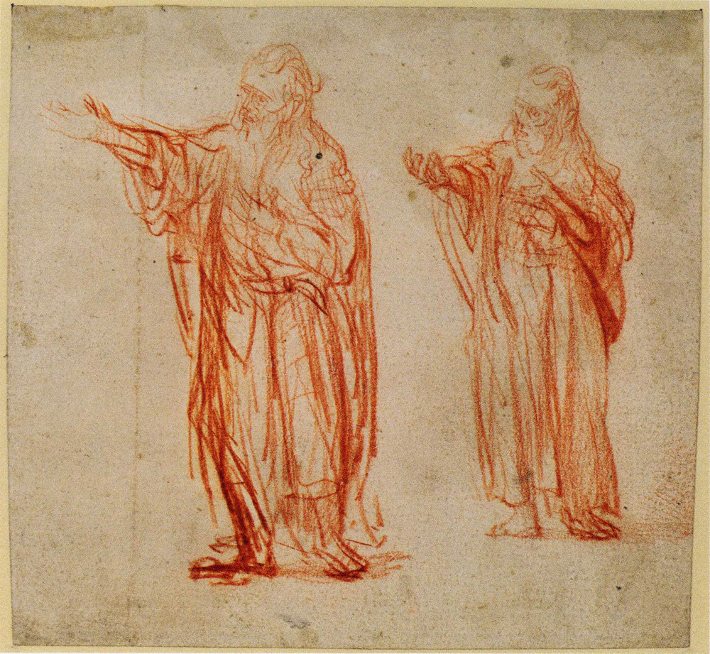 Rembrandt - Two Studies of St. John for the Painting St. John the Baptist Preaching