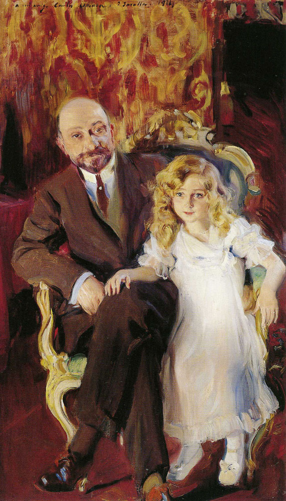 Joaquin Sorolla y Bastida - Portrait of Carlos Urcola Ibarra and his daughter