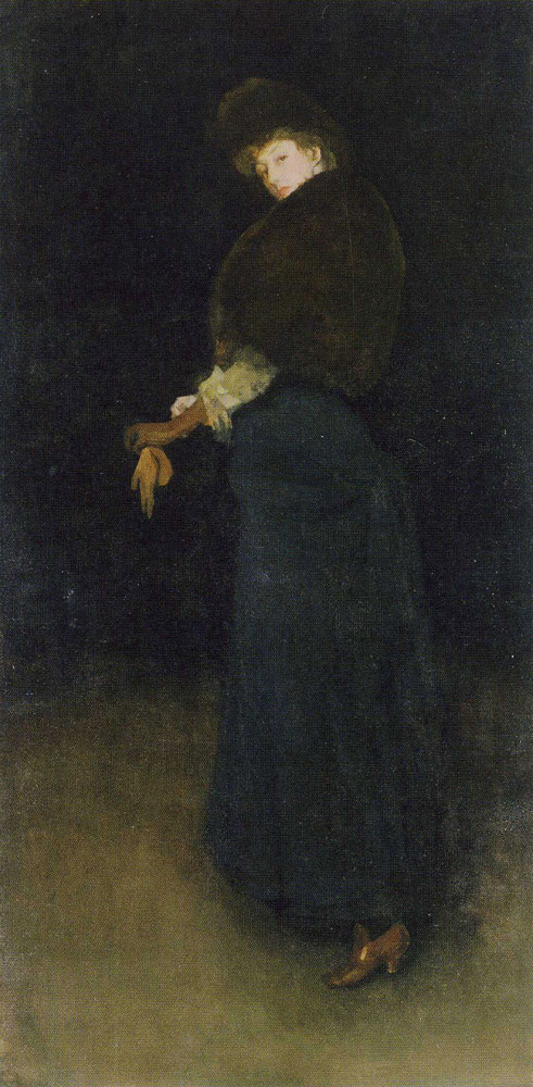 James Abbott McNeill Whistler - Arrangement in Black: La Dame au brodequin jaune - Portrait of Lady Archibald Campbell