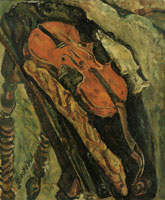 Chaim Soutine Still Life with Violin, Bread and Fish