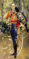 Joaquin Sorolla y Bastida Portrait of King Don Alfonso XIII in his Uniform at Húsares