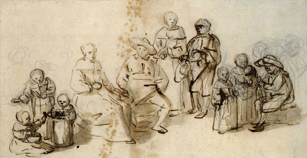 Adriaen van Ostade - Drawing for a Group Portrait