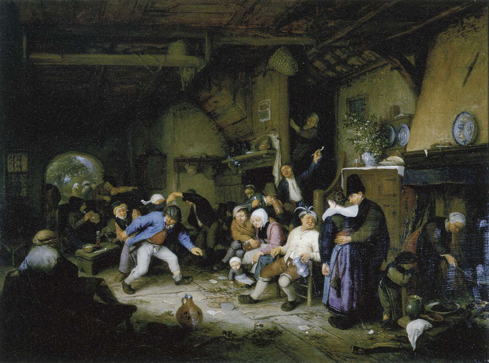 Adriaen van Ostade - Peasants Dancing in a Tavern