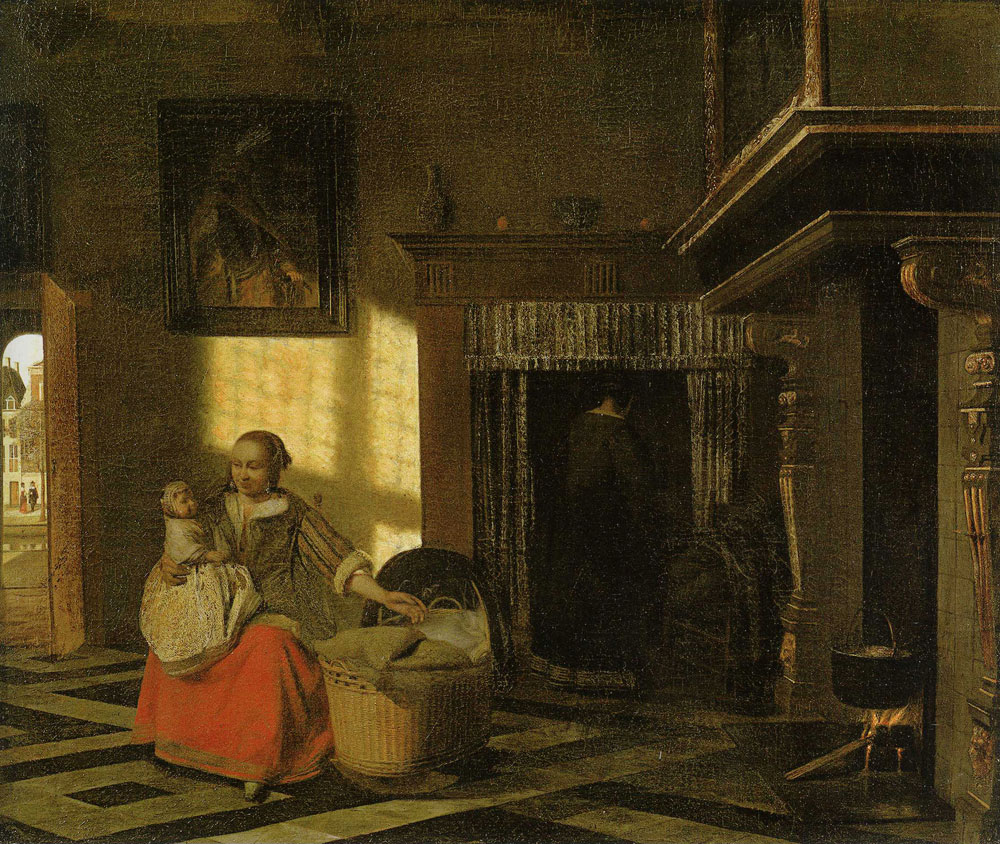 Pieter de Hooch - Mother and Child by a Cradle