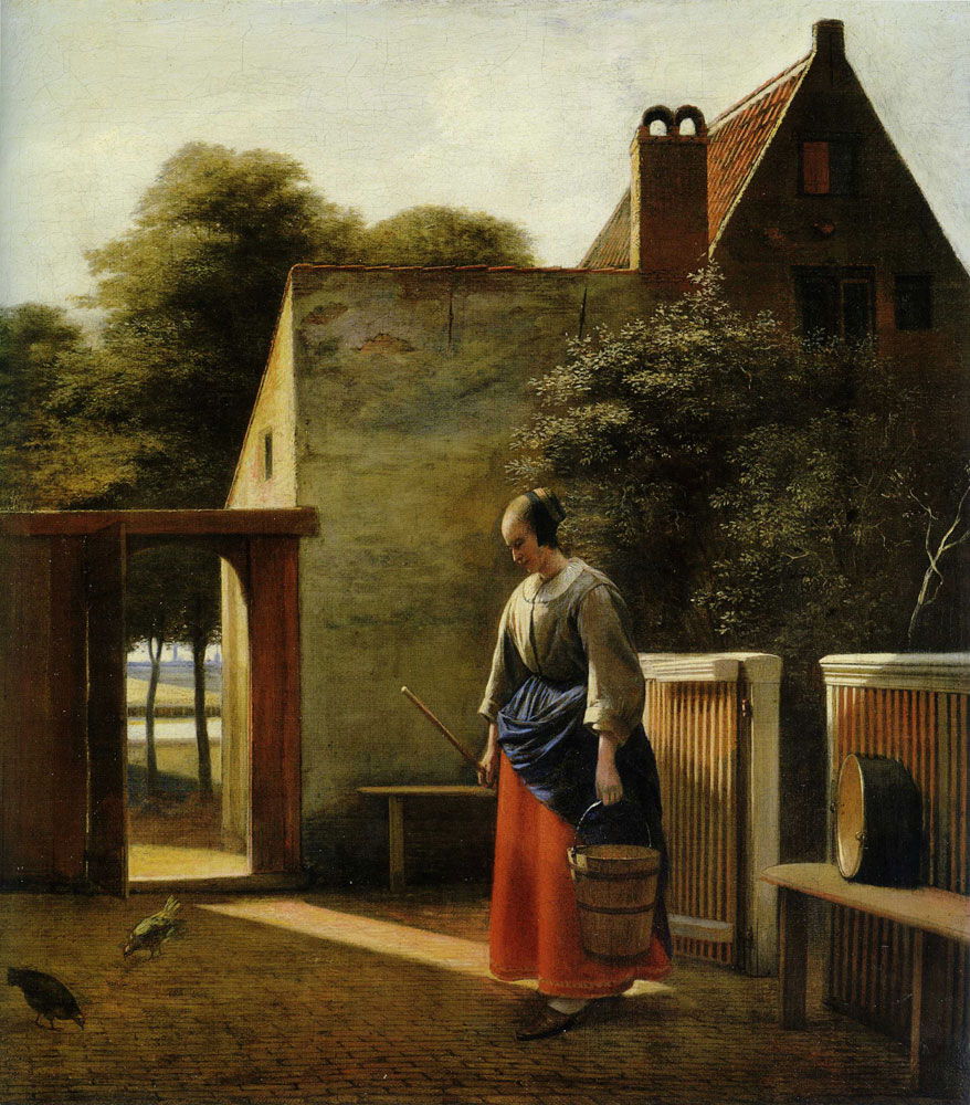 Pieter de Hooch - A Woman Carrying a Bucket in a Courtyard