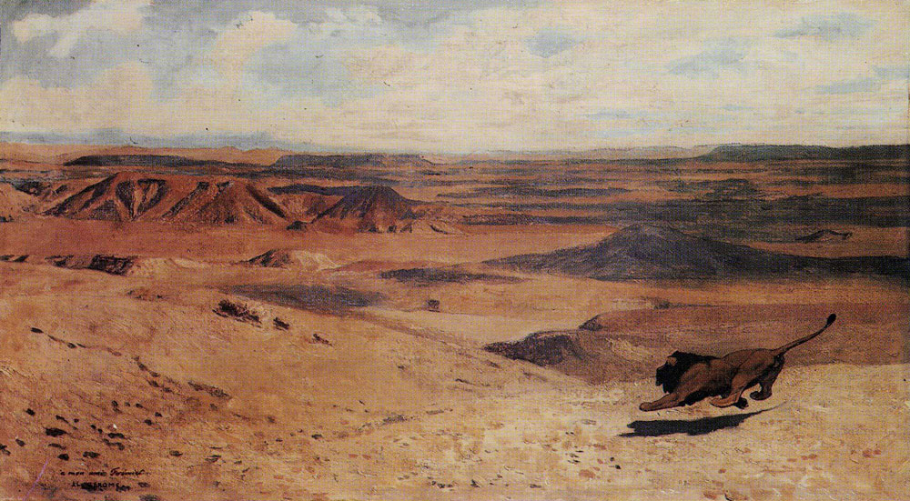 Jean-Léon Gérôme - The Pursuit (oil Sketch)
