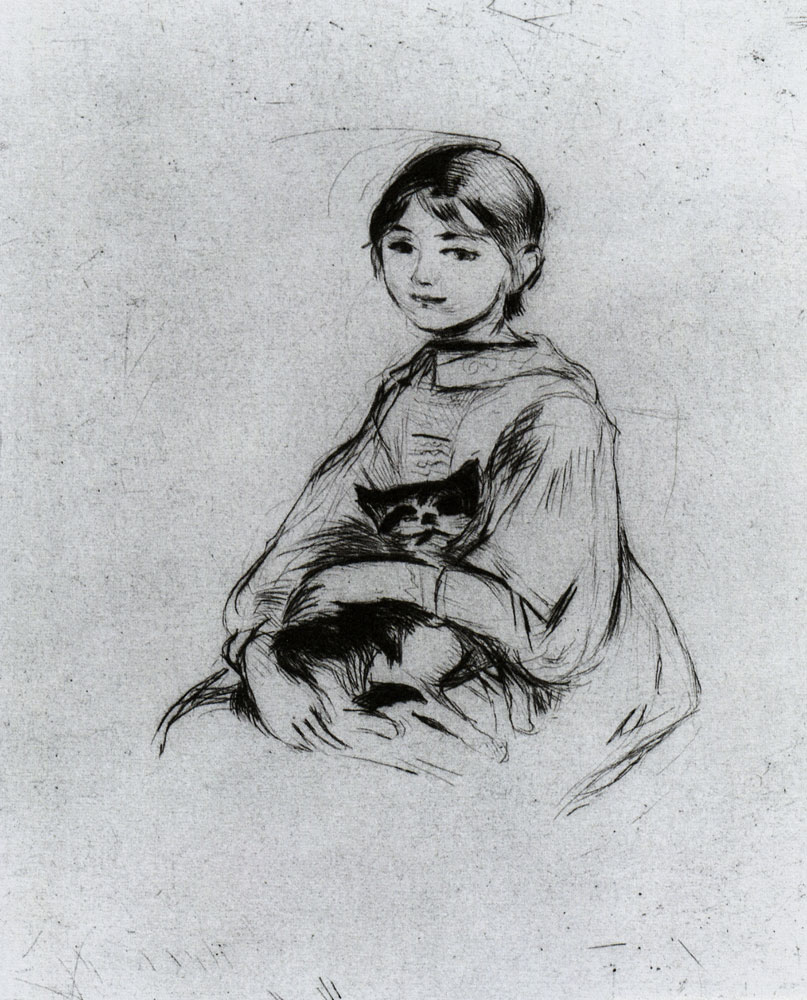 Berthe Morisot - Little girl with a cat