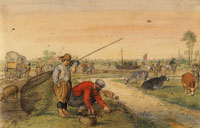 Hendrick Avercamp Two Fishermen by a Ditch