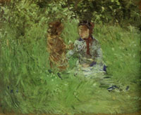 Berthe Morisot Woman and Child in the Garden at Bougival