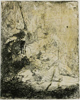 Rembrandt The Small Lion Hunt (with two Lions)