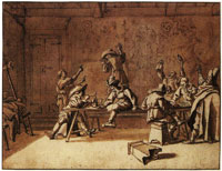 Pieter van Laer Bentvleughels in una taverna Romana