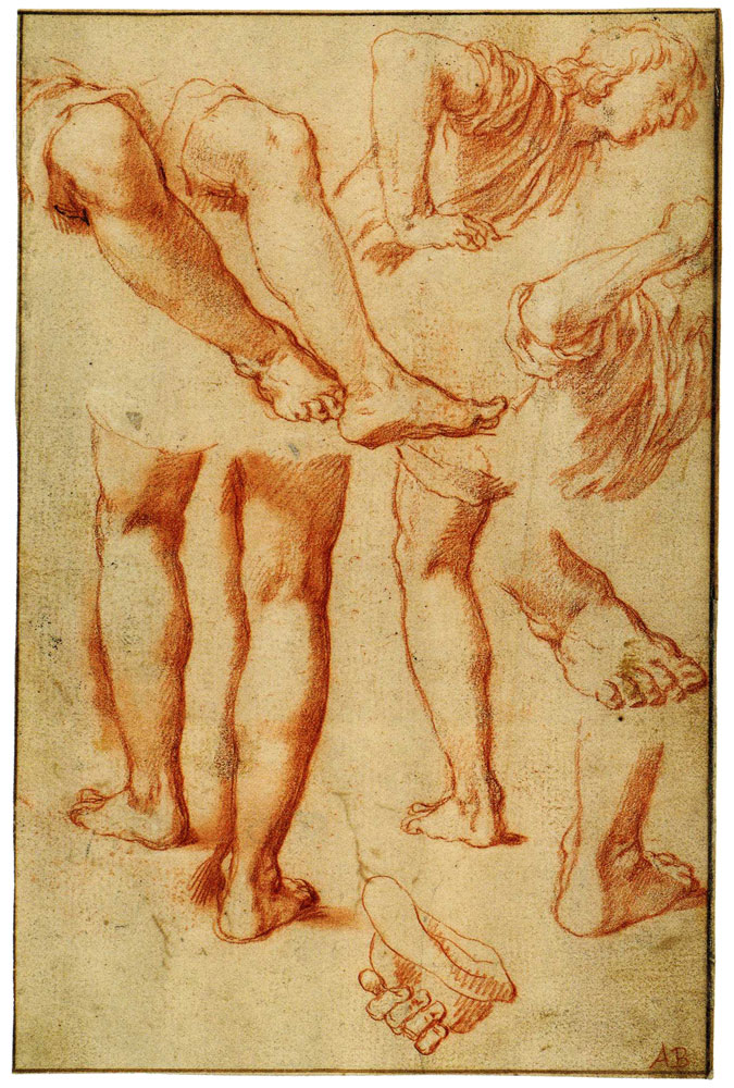 Abraham Bloemaert - Studies of Arms, Legs, and Hands