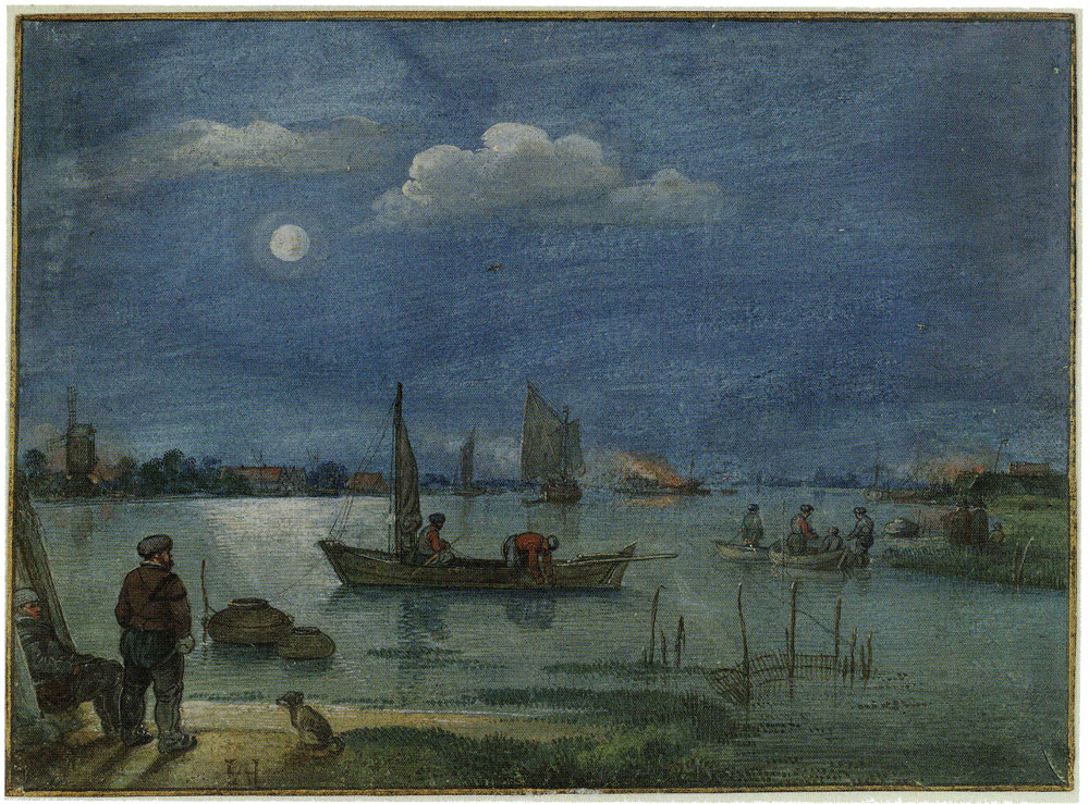 Hendrick Avercamp - Fishermen by Moonlight