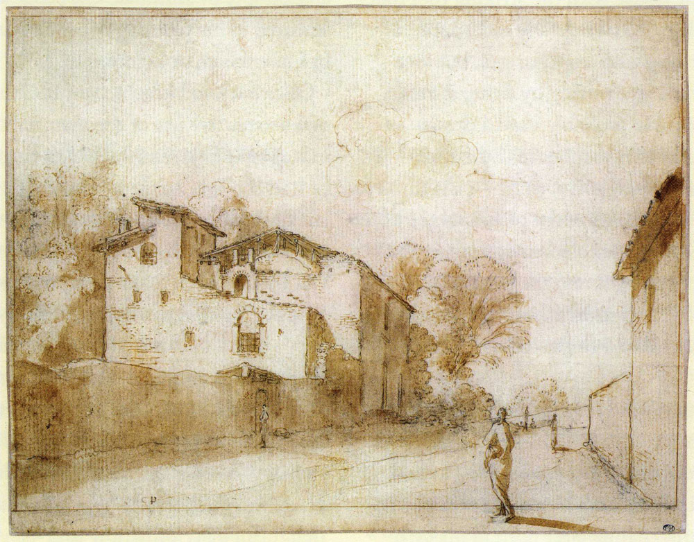 Cornelis van Poelenburch - Houses in Italy