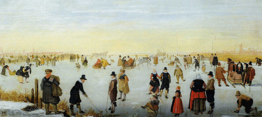 Circle of Hendrick Avercamp - Skaters on the Ice near Kampen