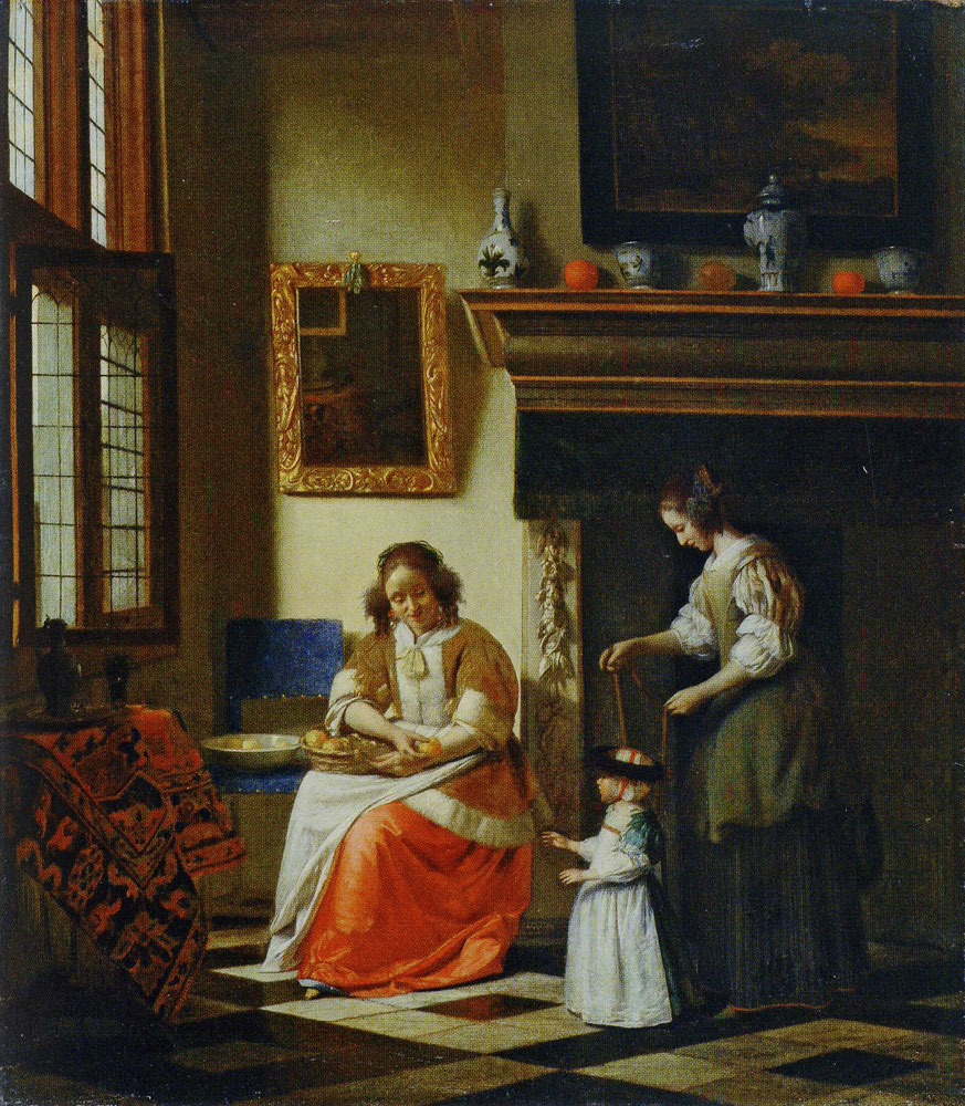 Pieter de Hooch - Two Women Teaching a Child to Walk