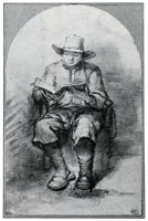 Abraham van Dijck A Young Man in a Broad-Brimmed Hat, Reading