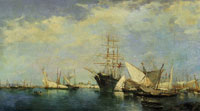 Joaquin Sorolla y Bastida Ships in the harbour