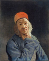 Jean-Etienne Liotard Self-Portrait with Hand at Neck
