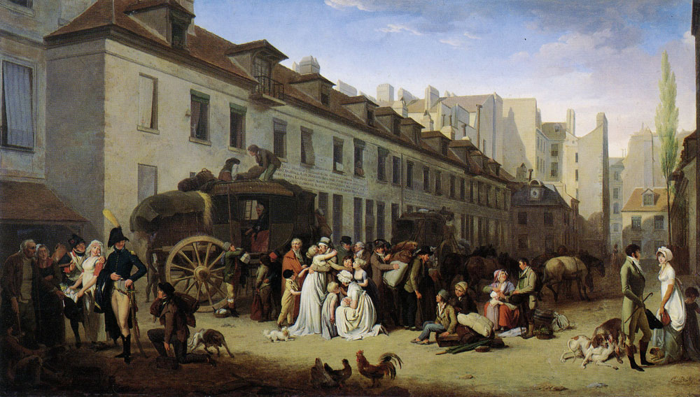 Louis-Léopold Boilly - The Arrival of the Stagecoach in the Courtyard of the Messageries