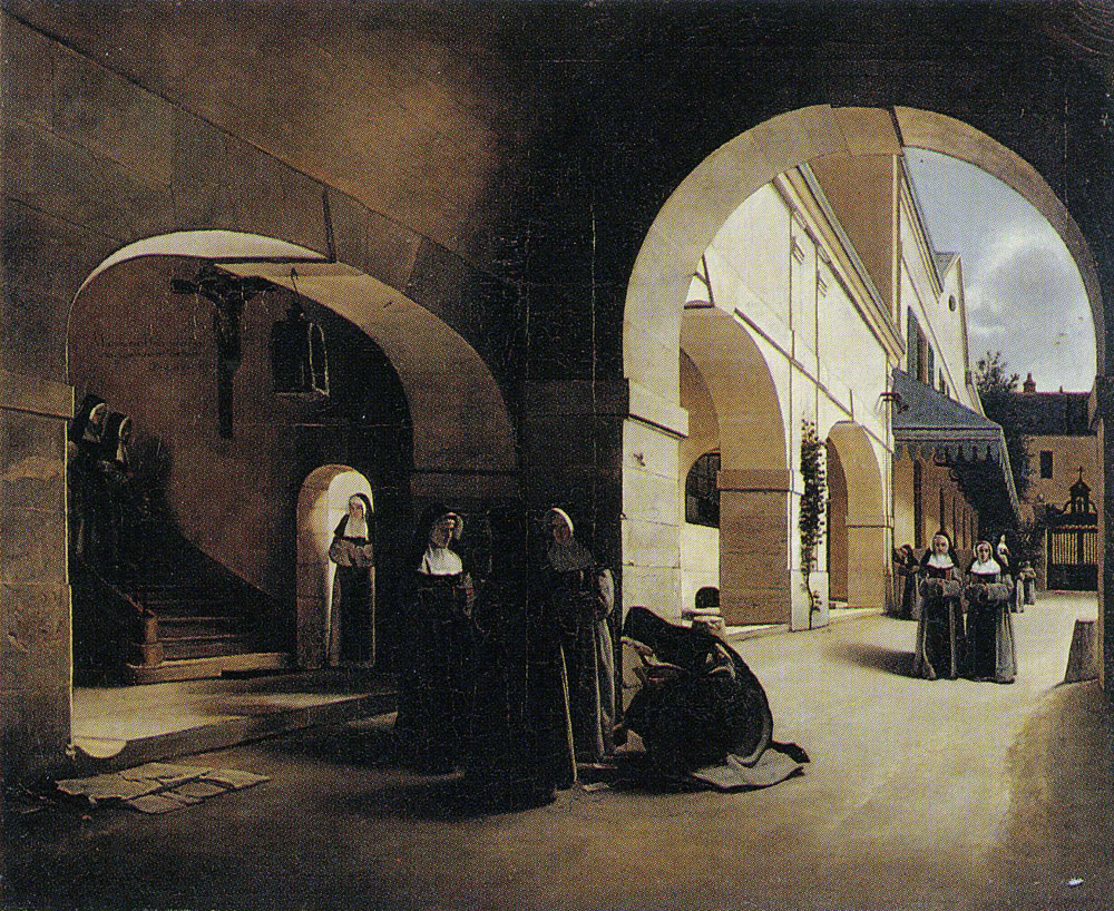 François Bonvin - The Ave Maria, Interior of a Convent at Aramont, Verberie (Oise)