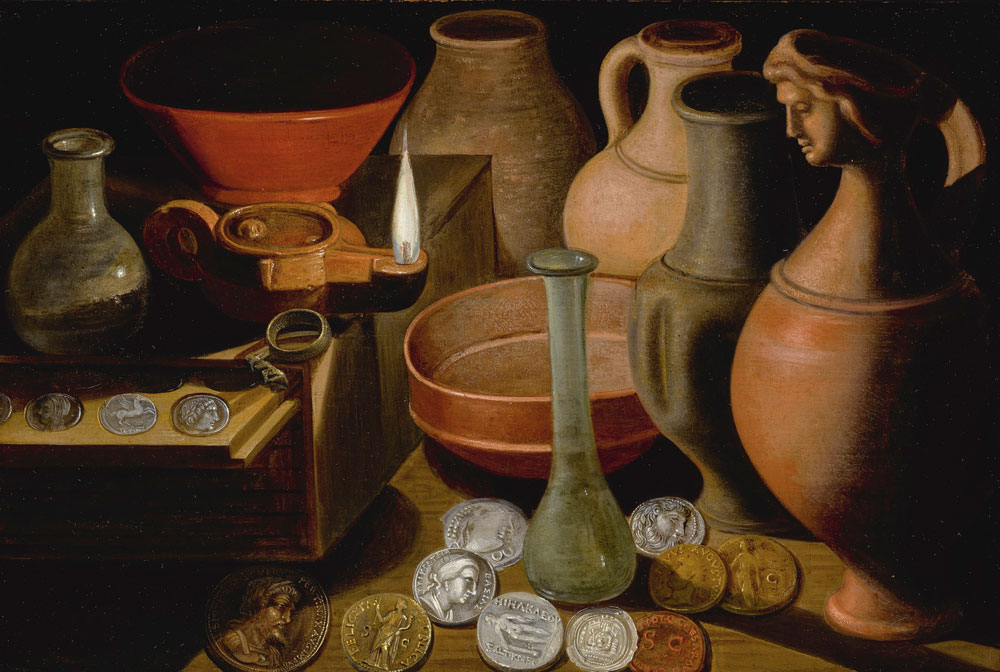 Hendrik Van Der Borcht the Elder - Still Life with Glasswear and Pots