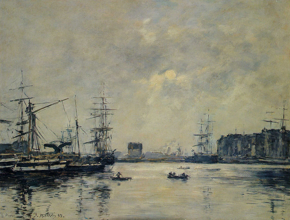 Eugène Boudin - The Port of Le Havre (Dock of La Barre)