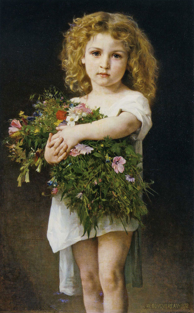 William-Adolphe Bouguereau - Child Holding Flowers