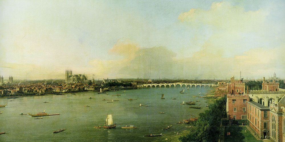 Canaletto - The Thames and Westminster Bridge from Lambeth
